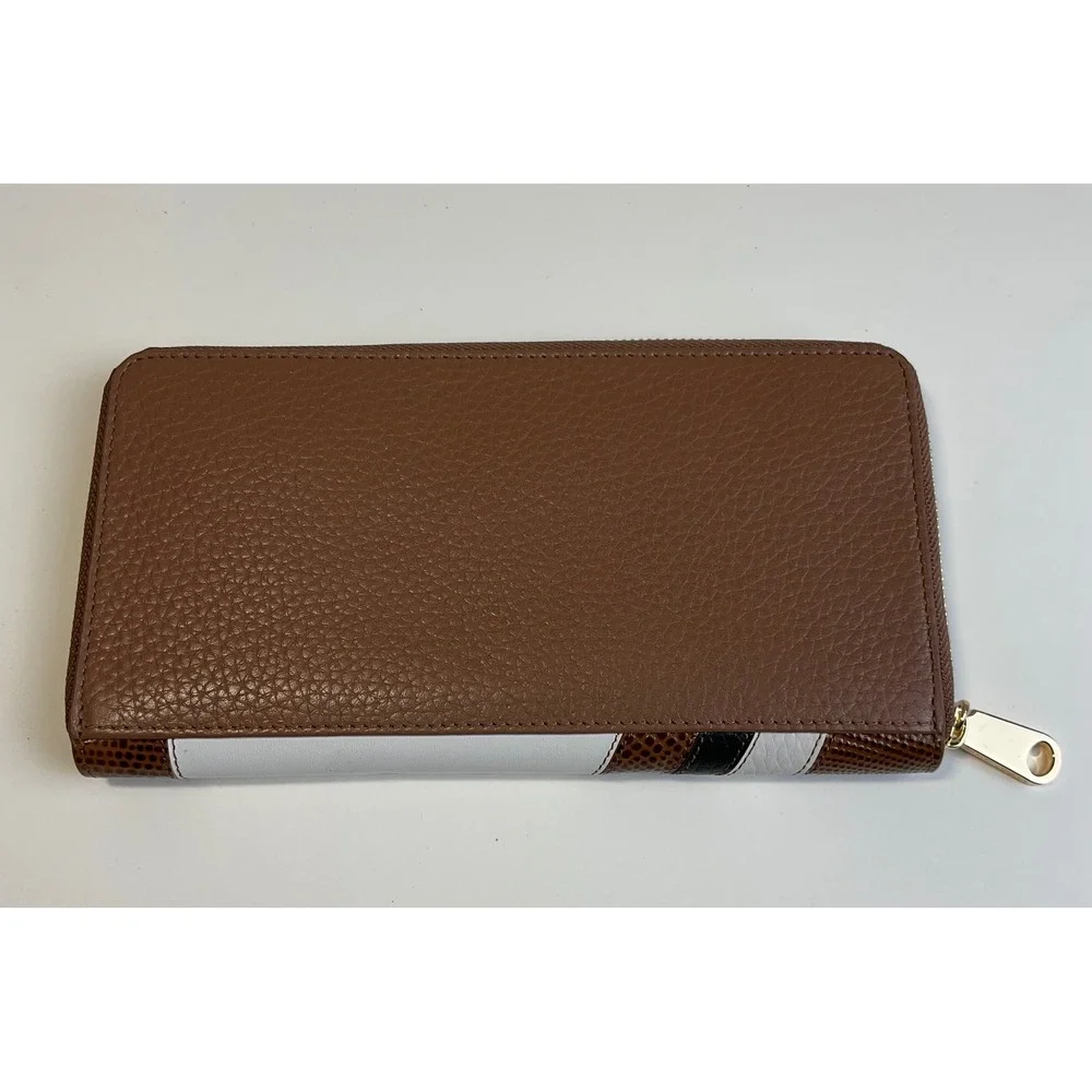 Radley London Mountain Leather Zip Around Wallet Brown White Rhinestone